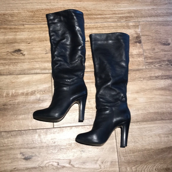 lexee Shoes - Lexee Black Leather Heeled Boots